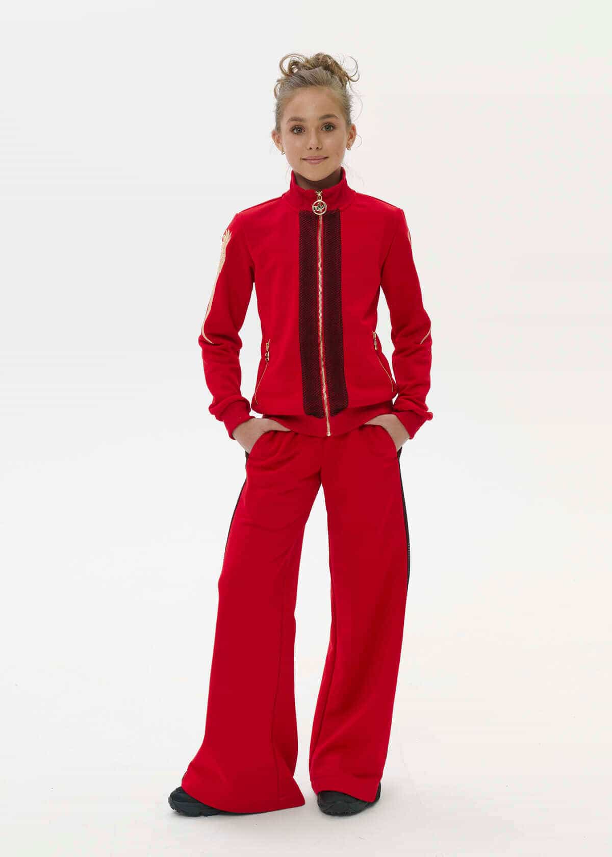 TRACKSUIT Red with black mesh SKU 0484, Women's tracksuits, photo 1