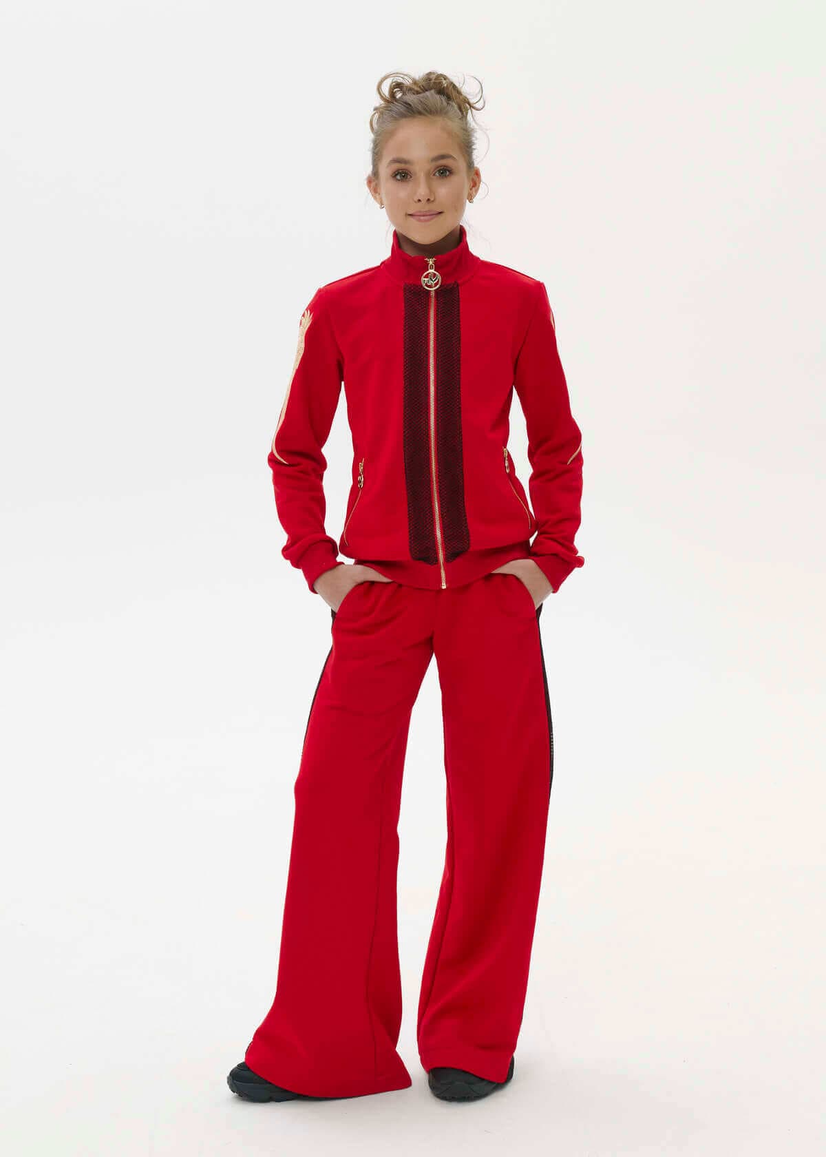 TRACKSUIT Red with black mesh SKU 0484-1, photo 1