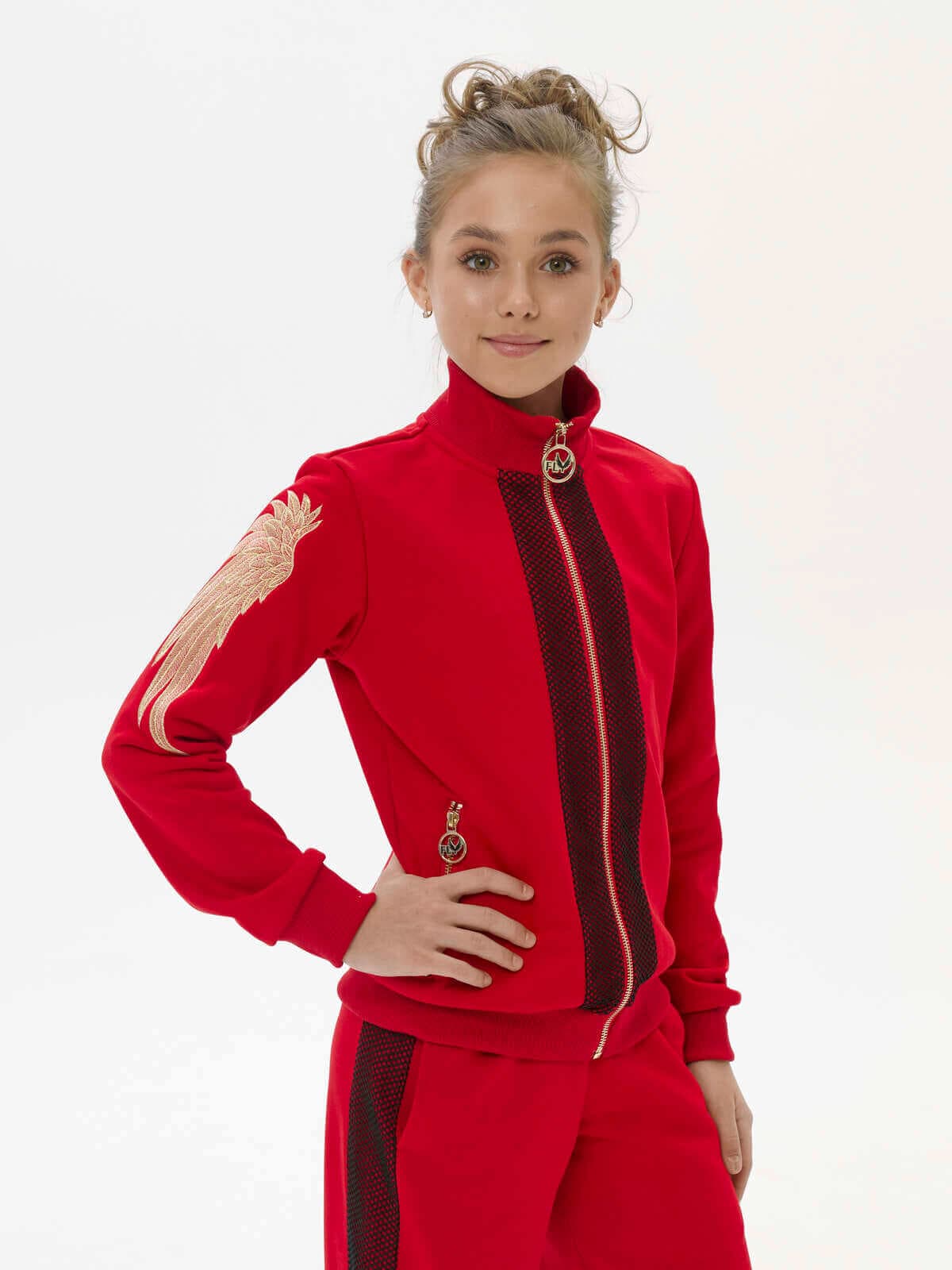 TRACKSUIT Red with black mesh SKU 0484-1, photo 2